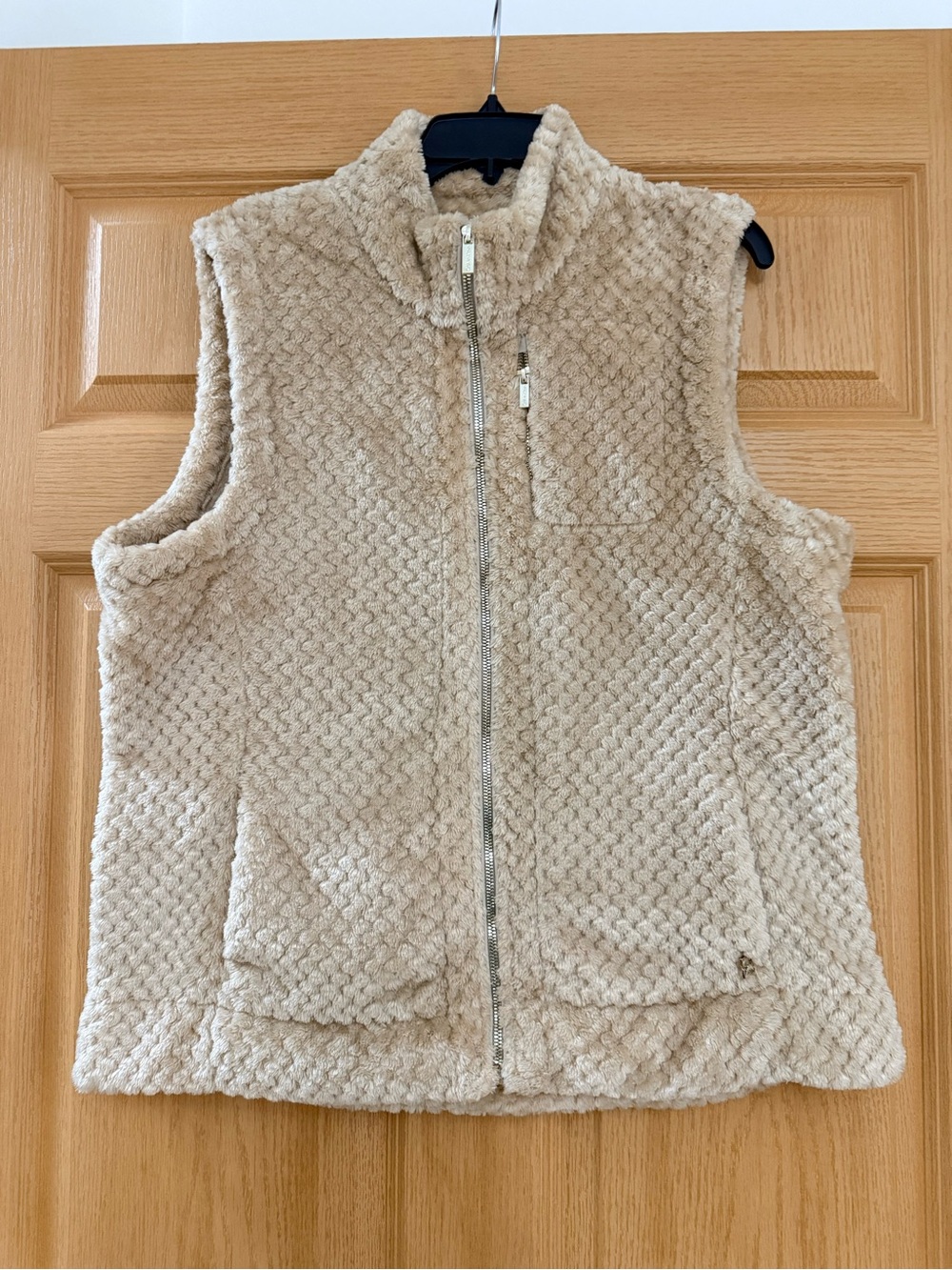 Calvin Klein Cream Sherpa Zip Vest